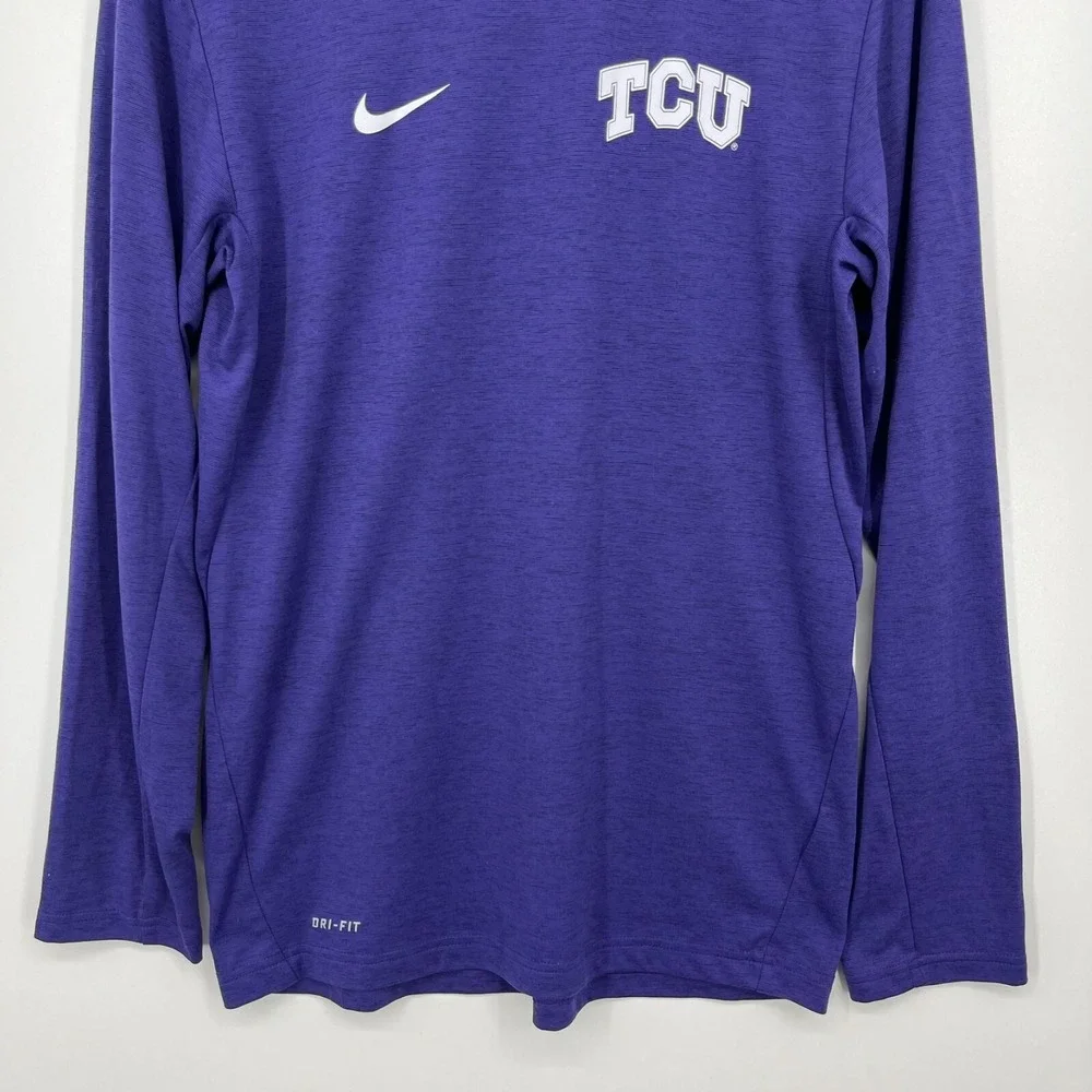 Nike TCU Horned Frogs Mens Purple Dri-FIT Long Sleeve Shirt Size Small